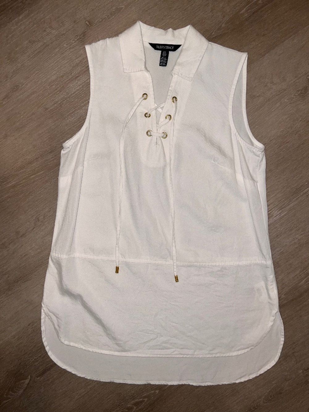 Ellen Tracy nautical lace up tunic/blouse